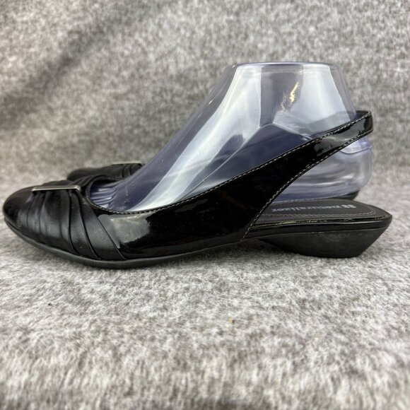 ✅Naturalizer Hanley Black Wedge Sandals Womens 8.5M Slingback Comfort Shoes - Picture 11 of 13